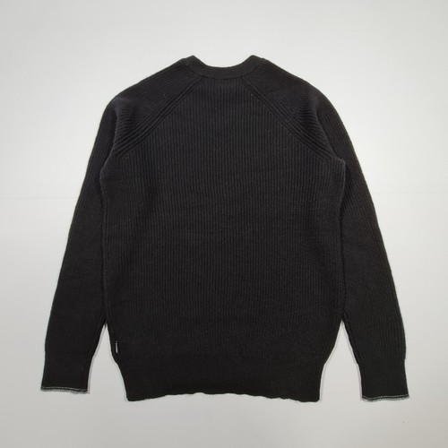 Calvin Klein Mens Jumper Black Small Tight Knit Wool Pullover Top - Picture 7 of 9