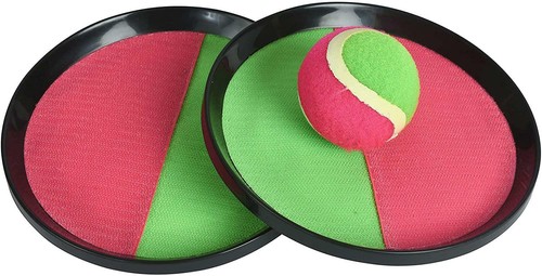 Toss and Catch Sports Game Set Throw Catch Bat Ball 2 Paddles and 1 Ball - Picture 2 of 7