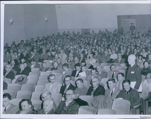 1957 Photo Crowded Town Meeting Held At Randolph Ma High School Event 7X9 Press