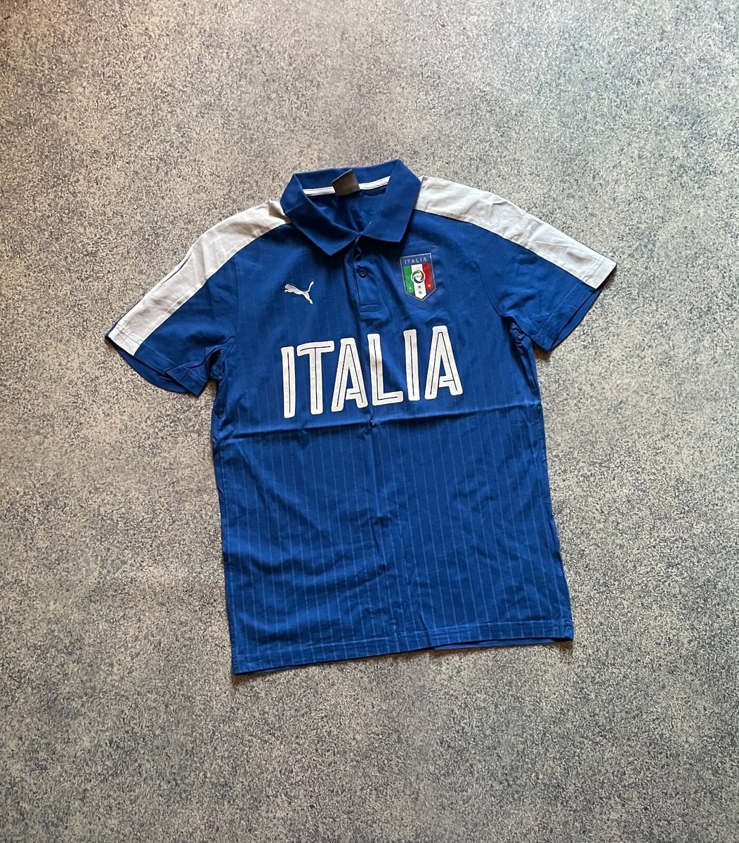 PUMA FIGC Italia Men's Polo Shirt Fan Wear 749104 Size M Blue
