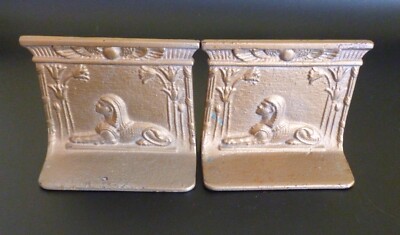 Antique Bookends Egyptian Revival 1920s Sphinx ~ Art Deco ~ Home Decor