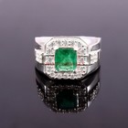 Labor Erstellt Smaragd Edelstein Mit 925 Sterlingsilber Ring für Herren #238