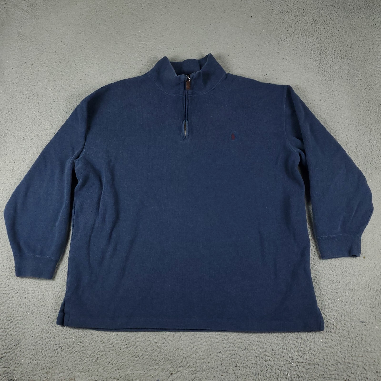Maglione Ralph Lauren uomo taglia 2XB blu pony 1 4 zip pullover felpa
