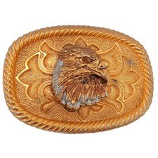 Distressed Eagle Head Belt Buckle Vintage Country Western Rockabilly Trucker