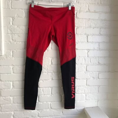 Virus Action Performance Red Leggings EUC Small