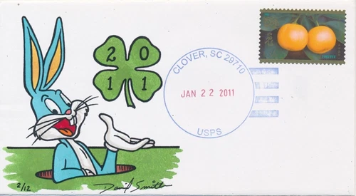 #4492 Chinese Lunar New Year Rabbit Hand Painted D. Smith cachet First Day cover