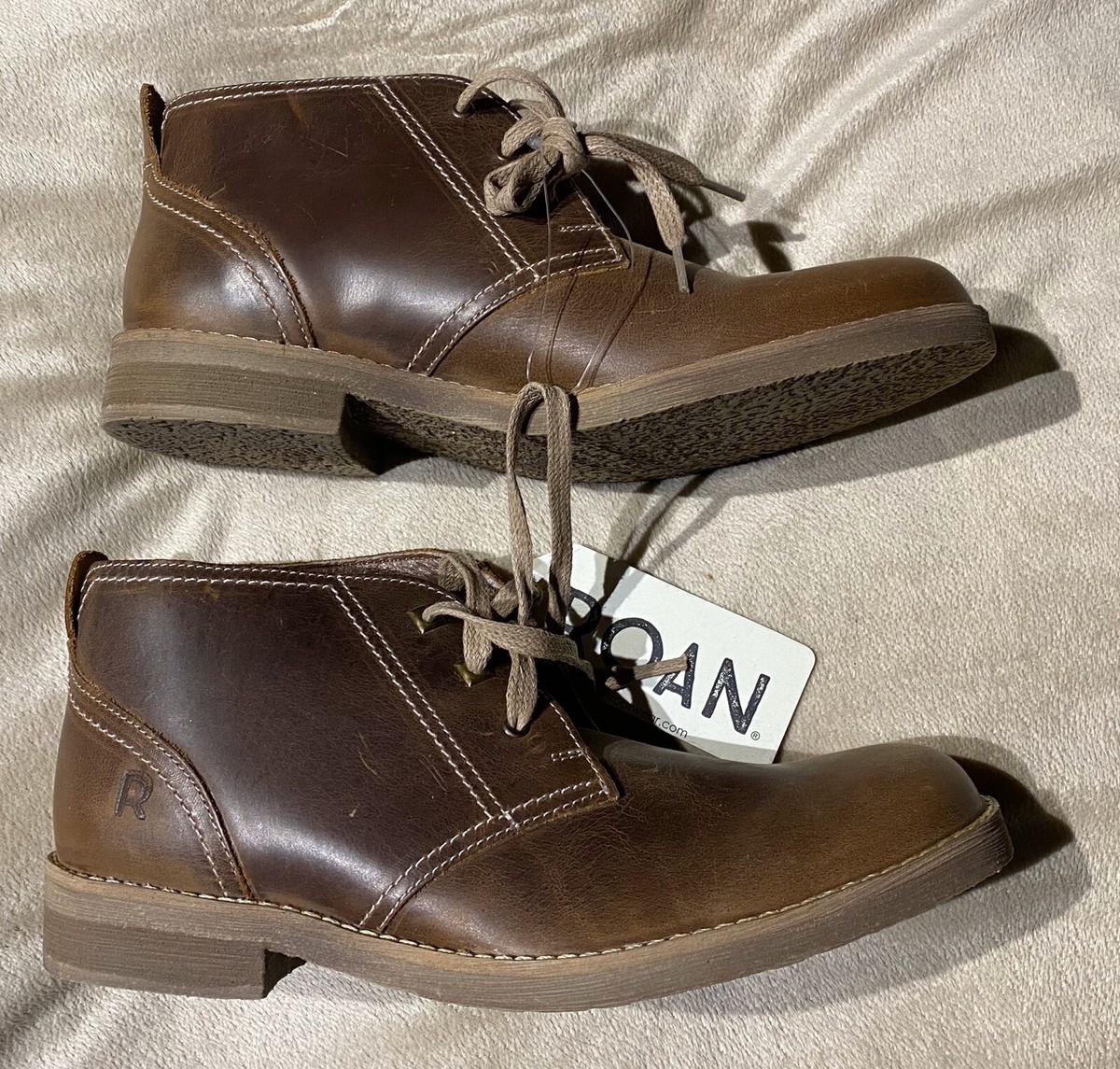 ROAN by Bed Stu Chukka Leather TAN DISTRESSED Boots Size NWOB