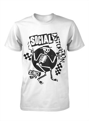 Social Distortion T-Shirt Speakeasy Checkerboard White Skelly Skeleton Skelett