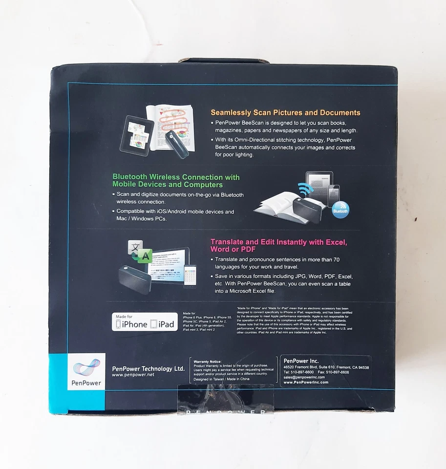 PenPower BeeScan Handheld Scanner 400 DPI Optical USB Bluetooth IOS/ANDROID/WIND - Image 2 of 4