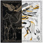 Pegasus Print Bandana Scarves 130cm Square Silk Scarf Women Accessories 1pc Set