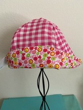 Little Girl's Hand-Made Pink Reversible themed Bucket Hat Size 2-6 Years