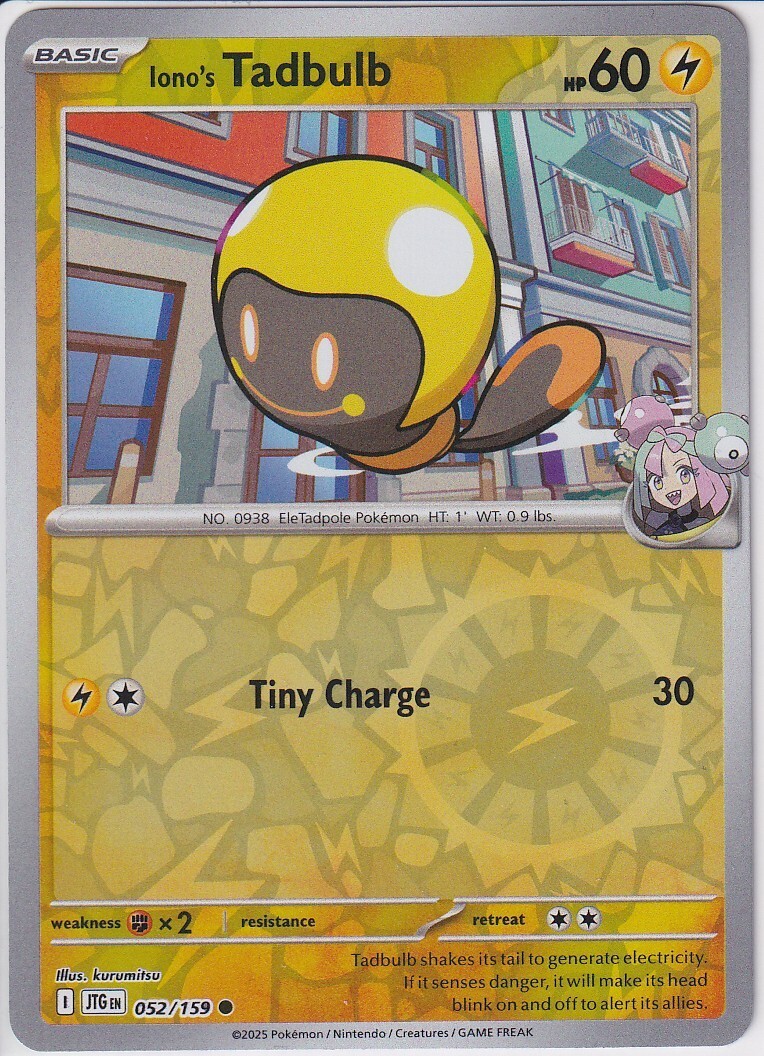 Iono's Tadbulb 052/159 Sv09: Journey Together Reverse Holo | eBay