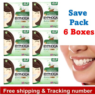 6X Thai Herbal Toothpaste By Phoca Whitening Dental Care Anti-Bacteria Oral 25g