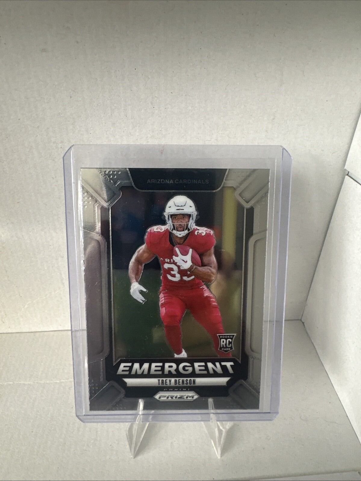 2024 NFL Prizm Trey Benson Emergent Silver RC Rookie Arizona Cardinals