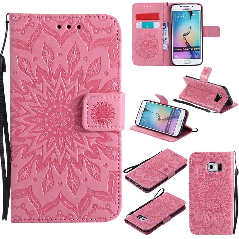 For Samsung Galaxy S7 S8 S9 S10 Plus Leather Wallet Card Holder Flip