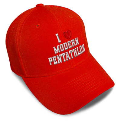Baseball Cap I (Love) Modern Pentathlon Red Heart Sports Lovers Lovers 1 Size