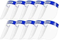200 X FACE SHIELD FULL FACE VISOR TRANSPARENT MASK CLEAR PLASTIC SHIELD