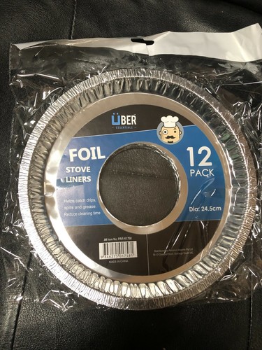 ALUMINIUM ROUND FOIL STOVE GUARDS - 12 PK - FLEXIBLE 24.5 CM OD ,FREE POST - Bild 4 von 6