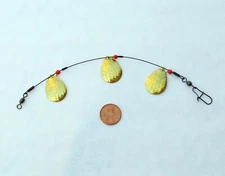 1 Custom 8" Flasher Pop Gear Trolling Rig Bass Trout Walleye Fishing Tackle #68