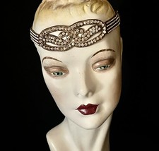 Large, Lovely Antique Edwardian, 1920s Rhinestone, Paste Flapper Headband