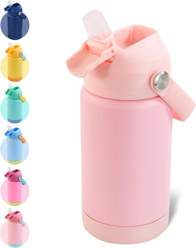 Kids Water Bottle, 360Ml/12Oz, Stainless Steel Insulated Water Bottle with Straw