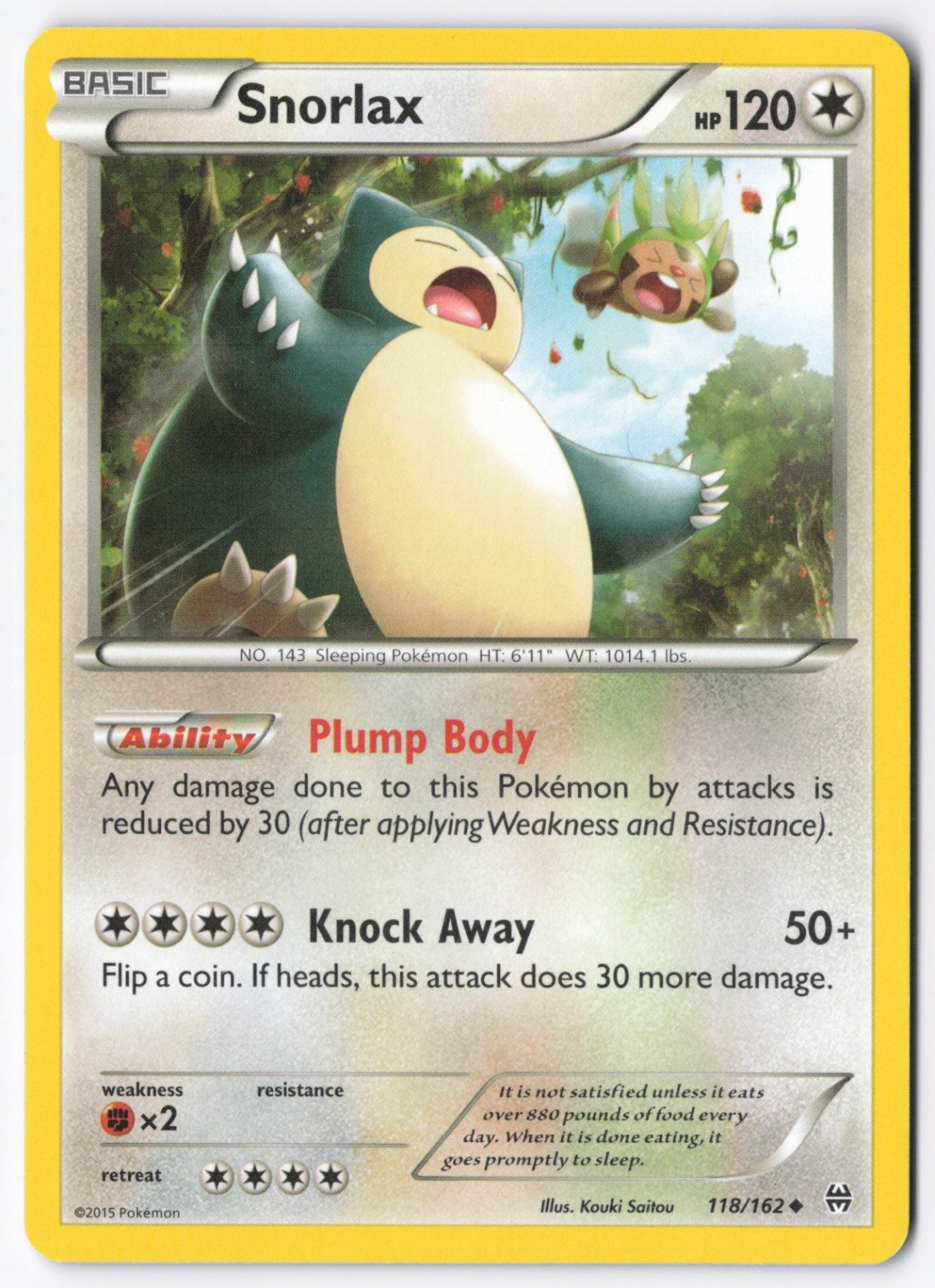 Snorlax Normal Uncommon XY - BREAKthrough 118/162 LP