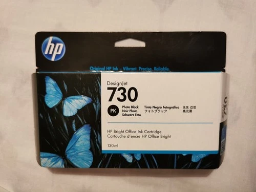 Genuine HP 730 Ink - PHOTO BLACK 130ML P2V67A DESIGNJET T1600 T1700 T2600 Jul 27