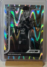 2025 Topps Chrome F1 Oliver Bearman B&W Ray Wave Refractor Portrait #14 RC