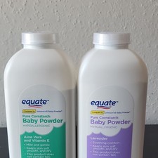 Equate Pure Cornstarch Baby Powder Hypoallergenic Talc-Free Aloe Lavender 15 oz