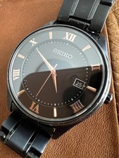 SEIKO Solar Watch Titanium Black V157 0CZ0 FROM JAPAN
