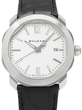 Bvlgari Octo OC41S Stainless Steel Leather 41mm with Papers Wristwatch TW1456