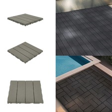 11PCS Garden Composite Interlocking Decking Floor Tiles 30x30cm Patio Deck Tiles