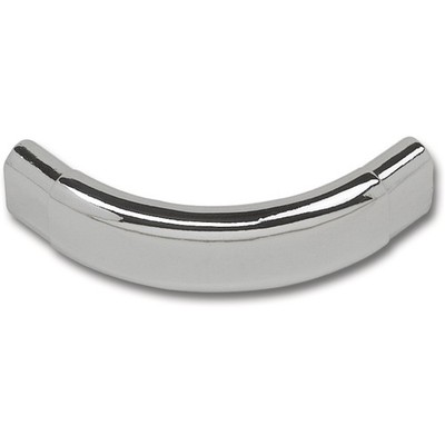 Rohrbogen 90° Spezial Oval Schrankrohr 30 x 15mm, Stahl geschliffen, verchromt