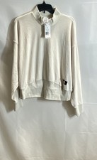 Adidas Women's Tracksuit Set Cream Mock Neck Jogger Lounge NWT Size L