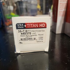 35 7.5 MFD TITAN HD Motor Run Capacitor Round 440/370VAC PRCFD3575A HVAC