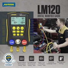 LM120 Car Air Conditioning Tester Digital Refrigeration Manifold HVAC Cold Mediu