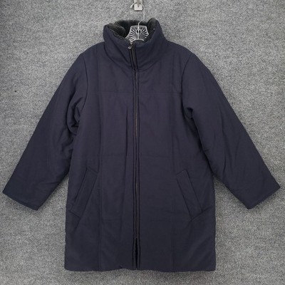 Four Seasons London Jacket Mens Small Blue Full Zip Coat Puffer Lined Mock Neck