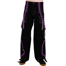Gothic Jeans Apocalyptic Black Punk Rock Emo Trip Pants/Black/Purple Pant