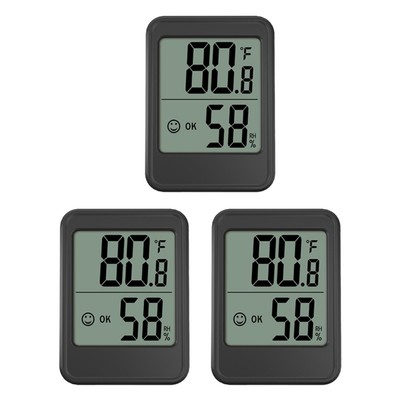 3 Piece Digital Humidity Meter with Temperature Monitor and Umid9437