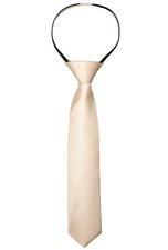 Boys Solid Color Pre-Tied 2.4 '' Zip Skinny Tie, Champagne