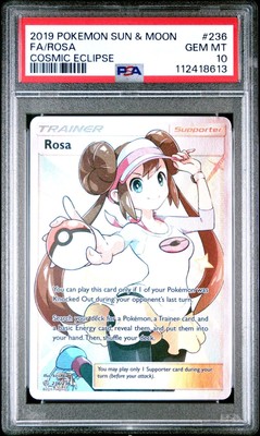 Pokemon Card PSA 10 Rosa 236/236 Cosmic Eclipse Full Art