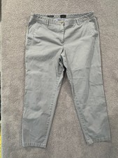 Talbots Women  s Relaxed Chino Pants Size 14 Gray Stretch Cotton Casual Trousers