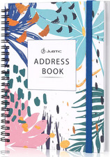 Address and Password Book with Alphabetical Tabs Hardcover Spiral Bound Address
