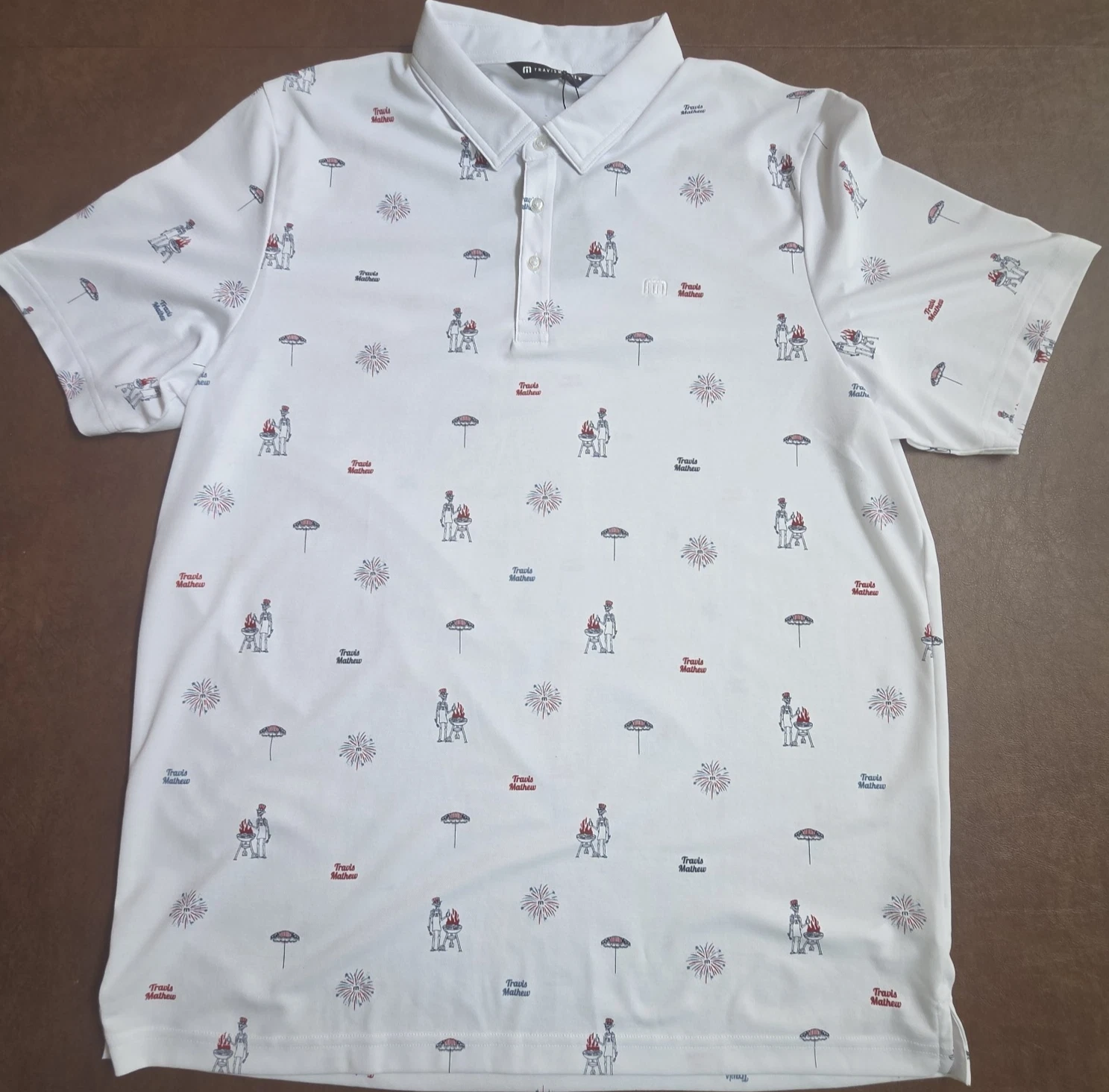 Travis Mathew Mens Polo Shirt 2XL Golf Neighborhood Party New