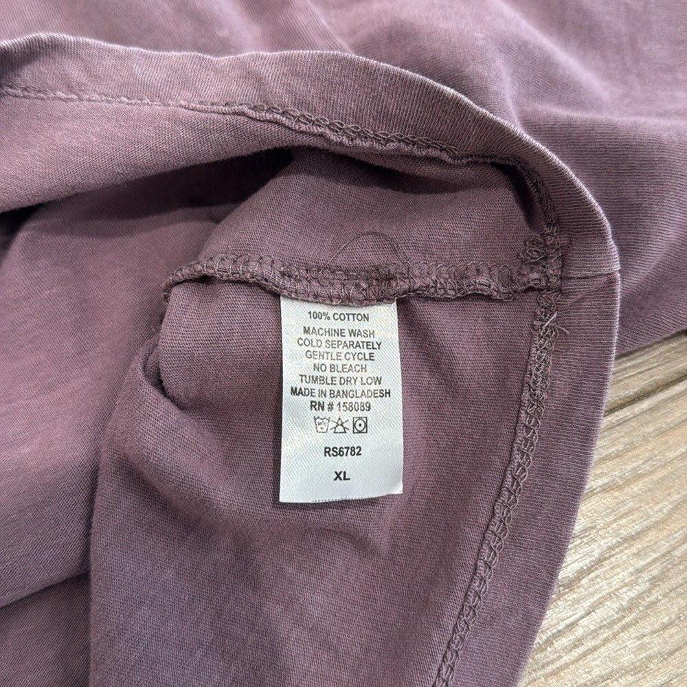 DIRTEE LAUNDRY Acid Wash Purple Motorcycle Cropped Short Sleeve T-Shirt Size XL