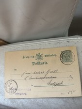 W&uuml;rttemberg Ganzsache 5 Pfennig Postkarte K. Stra&szlig;enbauinspection Ludwigsb. 1890