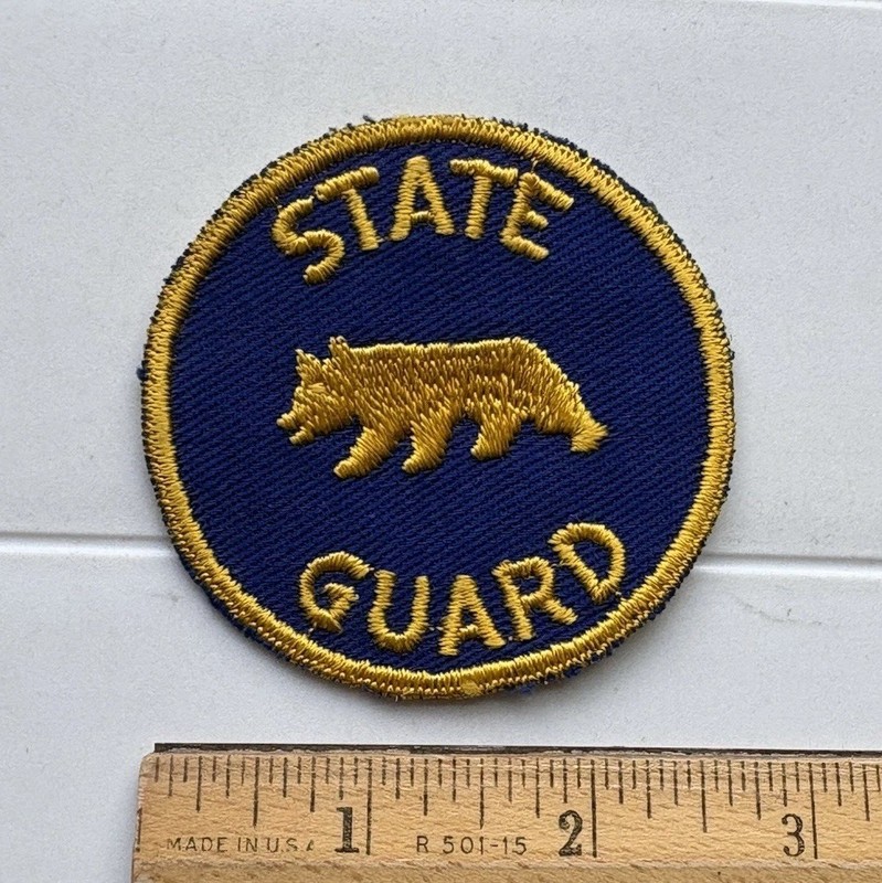 Vintage California State Guard Defense Force Guard Round Embroidered Patch