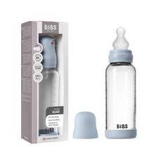 Baby Glass Bottle. 8 US fl oz / 240 ml. Anti-Colic. Vented Round Silcone Nipp...