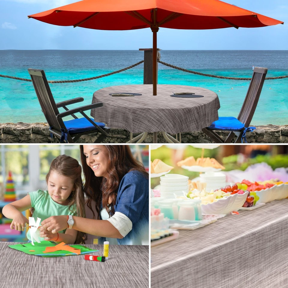 Wachstuch Tischdecke Wachstischdecke abwaschbar Leinenoptik Textiloptik BW1 ANRO - Bild 4 von 4