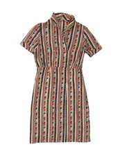 VINTAGE Womens Sheath Dress UK 16 Large Multicoloured Striped ND02